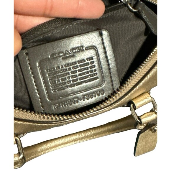 Coach Mini Bennett Satchel Handbag Metallic Platinum - Picture 5 of 10